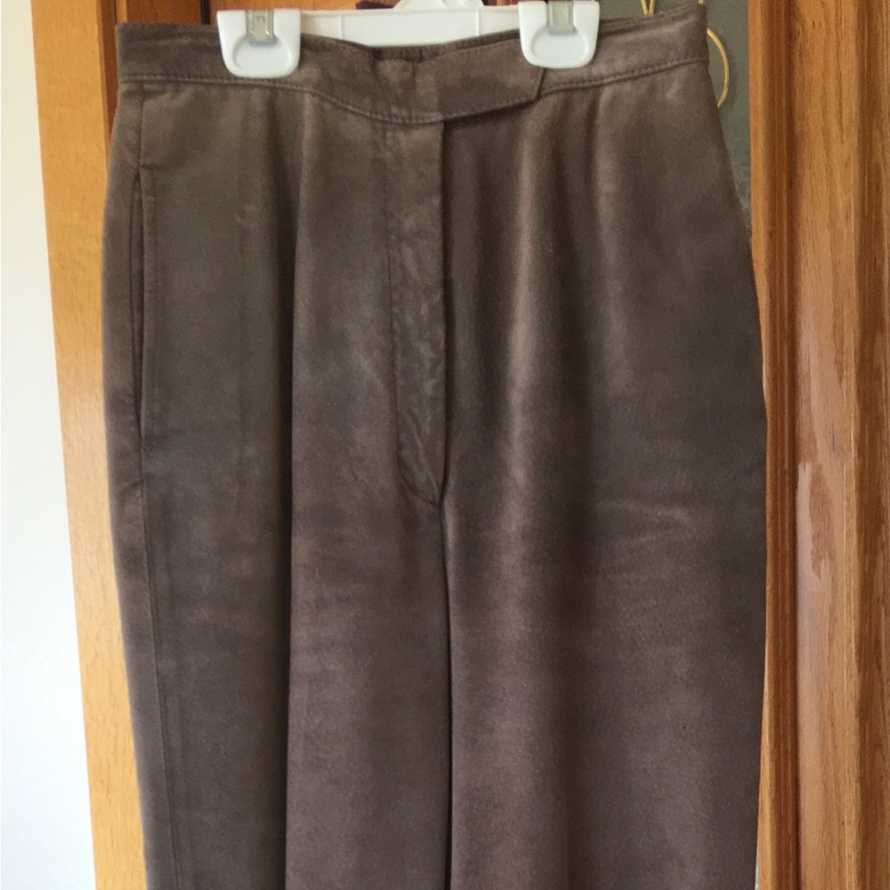 Slacks Pants for women genuine soft suede leather size 4 very classy Saks 5th Av - Picture 4 of 7